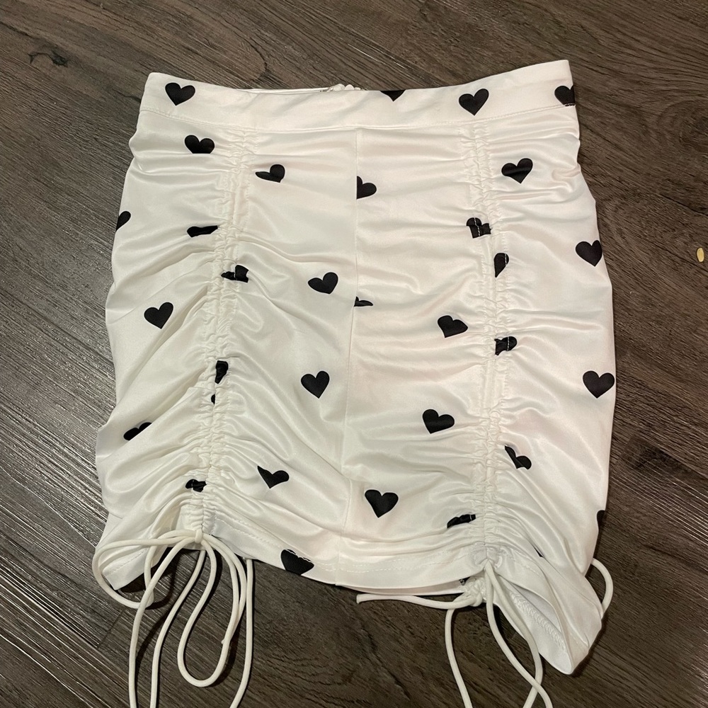 SOLD Drawstring Ruched Mini Skirt - Picture 4 of 5